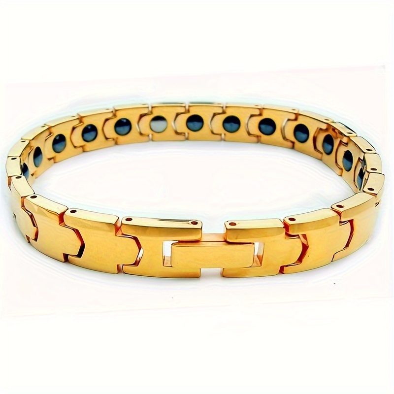 Titanium Stainless Steel Couple's Bracelet Interlocking Link